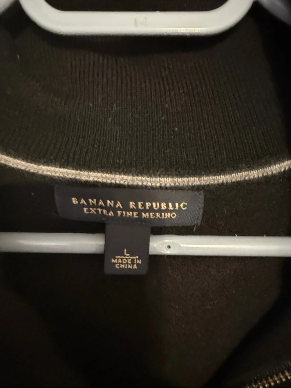 Banana Republic Men’s Black Zip-Mock Button Pullover